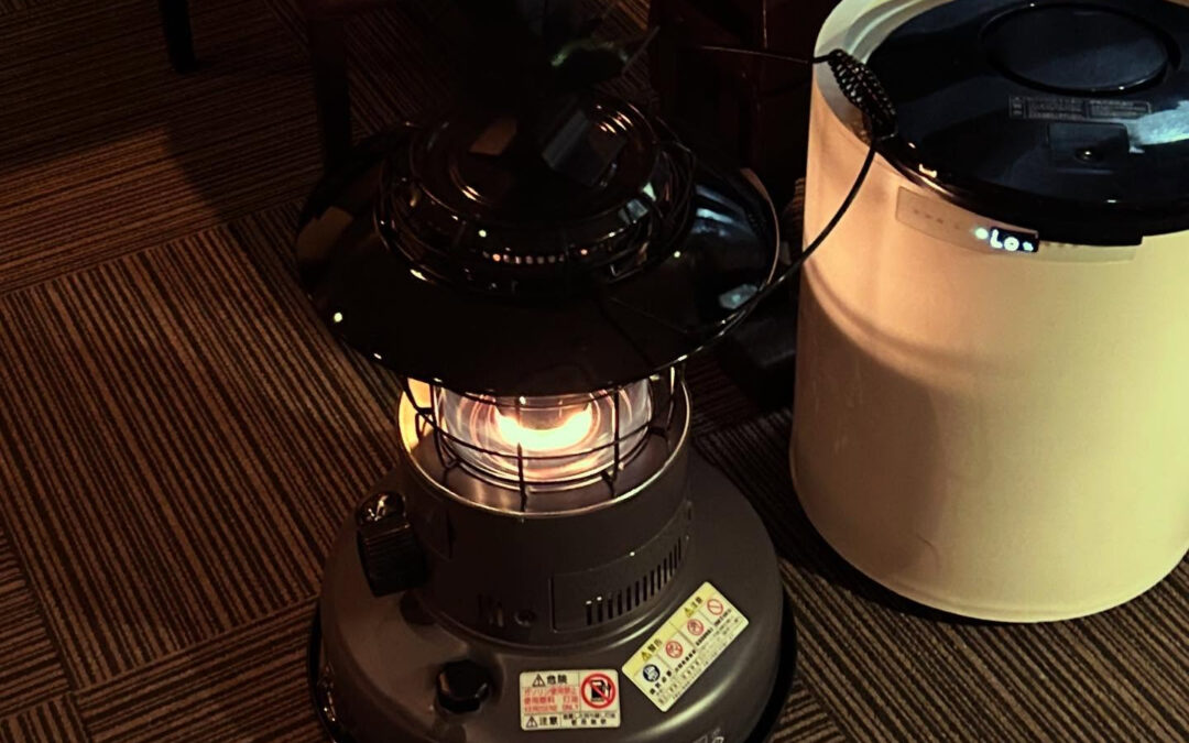 店内に灯油ストーブを設置してもらいました